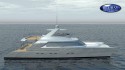 Le Blubay 80, catamaran multicoque moteur, par Luc Simon architecte naval, constructeur de bateau